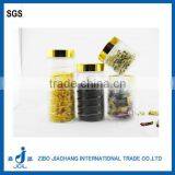 Clear Cylinder Stripes Glass Antique Jars With Lids thumbnail-1