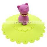 Food Grade Silicone Rubber Anti-dust Airtight Seal Silicone Drink Cup Lids With Cat Head Shape thumbnail-6