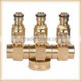 3 Way Brass Hose Connector With Valve thumbnail-1