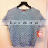 High Fashion Women's Short Sleeve 3D Textured T-shirt Pullover Sweater thumbnail-1