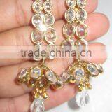 Gold Plated Crystal White Reverse AD Designer Necklace Earring Set1 thumbnail-4