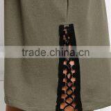 MGOO Customzied OEM Heavy Cotton 300g Tunic Tops Fashion Chocker Loose Oversized Shirts V Cut Out thumbnail-4