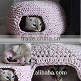 100% Acrylic Clear Crochet Cat Cave Pet Cat Pet Dog Shade Bed thumbnail-1