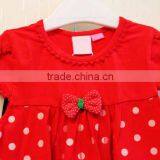Wholesale Fashion Design Polka Dot Baby Girls Summer Dress Set Knitted 100% Cotton Dress 2 Pcs Set TP-7958 thumbnail-2