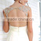 2015 Prom Dresses A Line Beaded Chiffon And Tulle Sweep Train thumbnail-4
