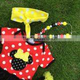 NEW ARRIVAL Newborn Girl Clothes Micky Mouse Tutu Dress Romper Red Kids Romper With Matching Necklace and Headband thumbnail-2