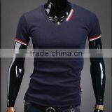 Wholesale Fashion Casual V Neck Men Tshirt Made in China thumbnail-1