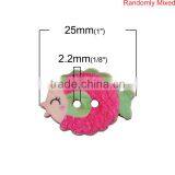 Wood Sewing Buttons Scrapbooking 2 Holes Fish Animal At Random thumbnail-2