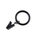 Black Matte Metal Curtain Rings With Clips (1 thumbnail-2