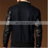 Fashion Woolen Vasity Leather Sleeves Man Jackets,clothing Manufactures thumbnail-2