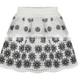 fashion design high waist pleast floral women mini skirt wiht metal zipper