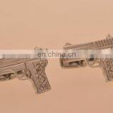 Golden Silver Cufflinks For Mens Shirts With Jewelry Box Designer Gun Shape Pistol Luxury Cufflinks For Wedding Gun Cufflink