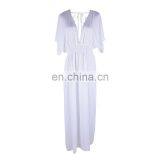 White Cotton Beach Dress 2019 Robe de Plage Lace Beach Wear Pareo Beach Bikini Cover up Sarong Kaftan Tunic Swim Covers thumbnail-6