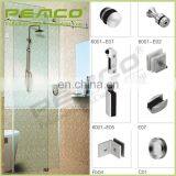 Frameless bathroom glass 304 stainless steel 16mm curved shower door rollers