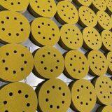 100pcs/box High Quality Hand Grinding Plate Special Flocking Sandpaper for Automobile Rust Removal, High Quality 8-hole Yellow Sandpaper thumbnail-3