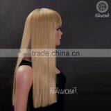 Golden Long Straight Hair Neat Bang Wigs thumbnail-4