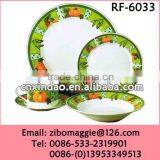 Round Shape Personalized Fruit Designed Kids Ceramic Dinnerware Set