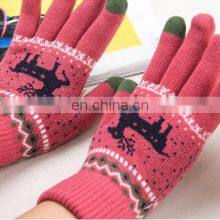 Hot Selling Custom Knitted Touch Screen Gloves Mittens Unisex Touch Screen Gloves for Smartpad thumbnail-4