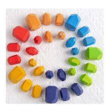 Wood Balancing Stones for Baby Balancing Rainbow Rocks thumbnail-2