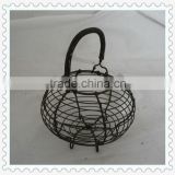 wholesale antique black wire egg basket with handle