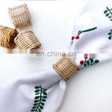 Hot Sale Handmade Rattan Napkin Ring Cheap WHolesale Tableware Set Napkin Holder Rings Wovenmade in Vietnam thumbnail-3