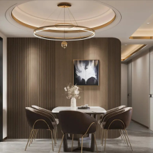 Hangmei Arc Grille Solid Wood Wall Panel - Hangmei Grille Rubber Wood Veneer Food Resin Wall Panel Large Board thumbnail-1