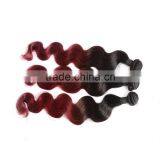 Factory Fashion High Quality Body Wave Virgin Colored Two Color Hair Weave,two Tone Ombre Colored Hair Weave thumbnail-2