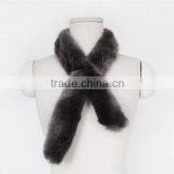 New Winter Fashion Lady Plain Plush Faux Rabbit Fur Scarf thumbnail-6