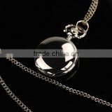 WP032 New Ladies Smooth Stainless Steel Case White Dial Arabic Numbers Necklace Pendant Pocket Watch