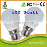 China New Product High Lumen Led Lamp B22 Led Bulb B22 3w