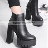 Silver Thick High Heel Fetish Blue Jeans Heel Women Boots Shoes From China thumbnail-3