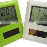 Digital Lcd Calendar Clock, Soloar Power Table Alarm Clock