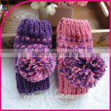 new designs Lovely fur gloves knitted gloves women girl fingerless gloves