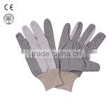 hand protection pvc dotted cotton work glove