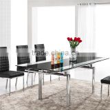 Hot Sale L808A-1 Extendable Glass Dining Tables Chairs