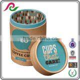 Custom Round Kraft Paper Box With Printing for Coffee Cup Packing thumbnail-1