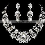 Fashion High Quality Luxury Bridal Necklace Earrings Tiara Wedding Jewelry Set thumbnail-3