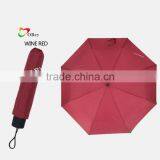 21" Wine Red High UV Protection Windproof 3-Fold Umbrella Parasol