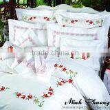 Embroidery bedding sheet/duvet cover set