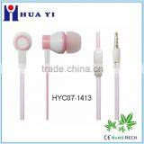 Fashion Hot Sell Flat Cable Eaprhone With Mic In-ear Earphone Earbud Earpeice thumbnail-1