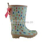 Fashionable Dots Bowknot Half Rubber Rain Boots for Lady