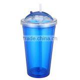 New Style Double Wall Plastic Straw Mug