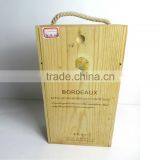 High Quality Natural Color Custom Wine Box Wooden Box Wine Gift Box the Latest Packaging thumbnail-1
