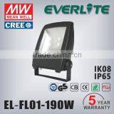 Best Selling ADC 12 Die-casting Aluminium Alloy Body 190w Outdoor Led Flood Light 5 Years Warranty