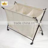 Hottest Home Use Foldable 3 Lattices Canvas Laundry Bag thumbnail-1