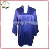 Women Leisure Shirt 100%Silk Sleepwear Purple Loungewear
