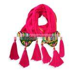 China Embroidery Silke Shawls Ladiese Scarves Chiffon Hijob Fashion With Tassel thumbnail-2