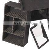 Black Makeup Pro Rolling Trolley Case- Purple Trim, Large Storage & Tray thumbnail-5