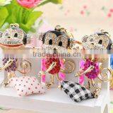 2016 Fashion Jeweled Rhinestone Keychains Customized Monkey Key Chains thumbnail-3