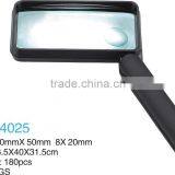 Handheld Magnifier MG84025 With Bifocul 100*50mm Portable Magnifier With Plastic and Acryllic Lens